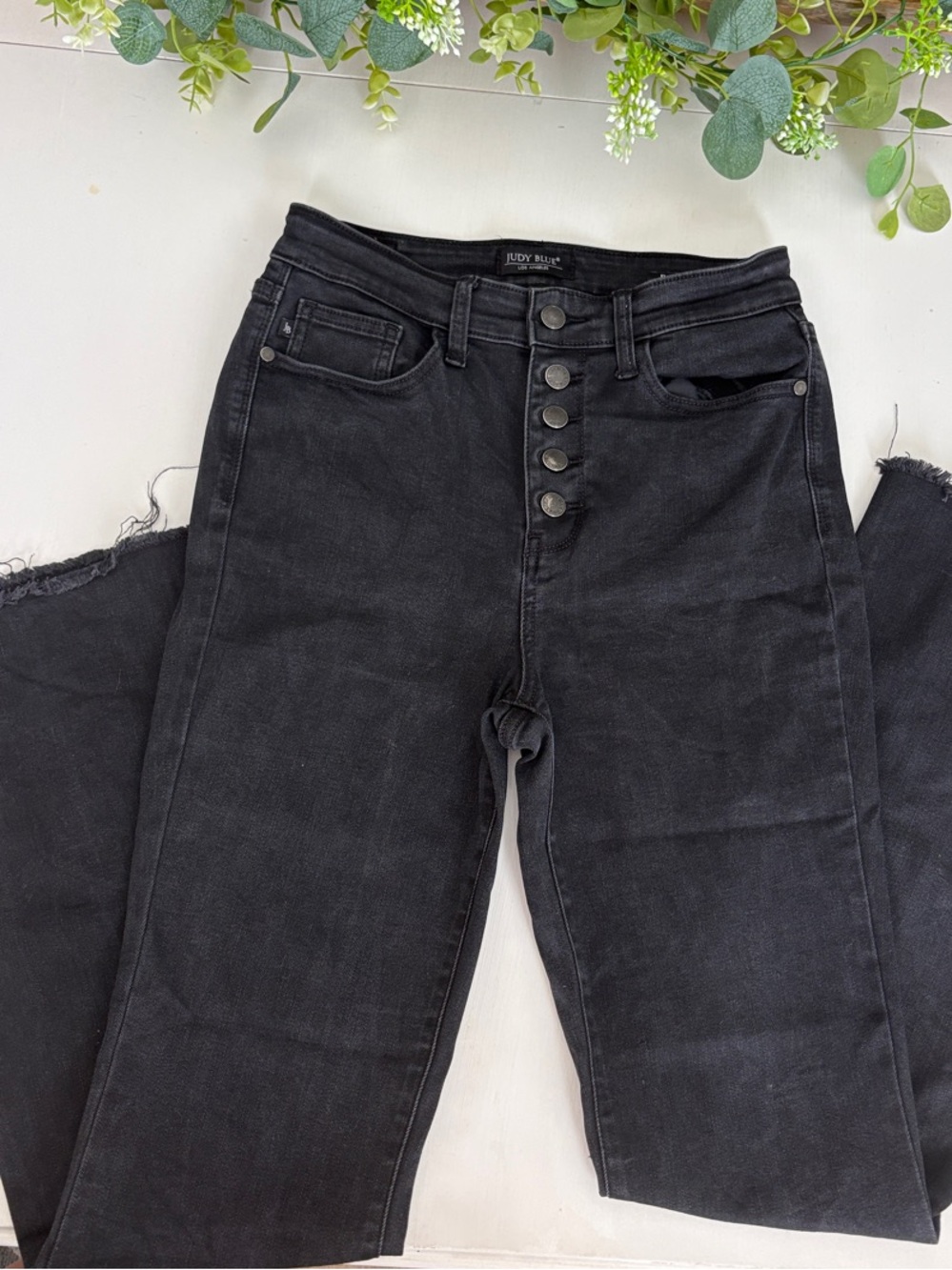Judy Blue High-Rise Black Boot Cut Jeans with Button Fly
